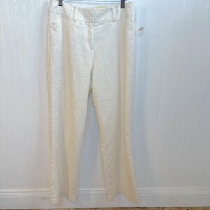 Dress Barn Off White Linen Blend Flare Leg Trousers Women’s Size 12 Average NEW